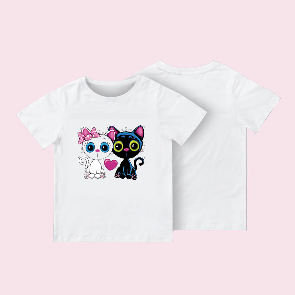 Camiseta Infantil Dos Gatos