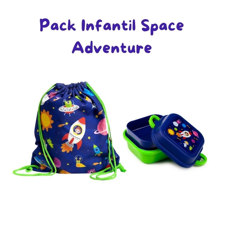 Pack Infantil Space Adventure.| Bolsa + Fiambrera Bento