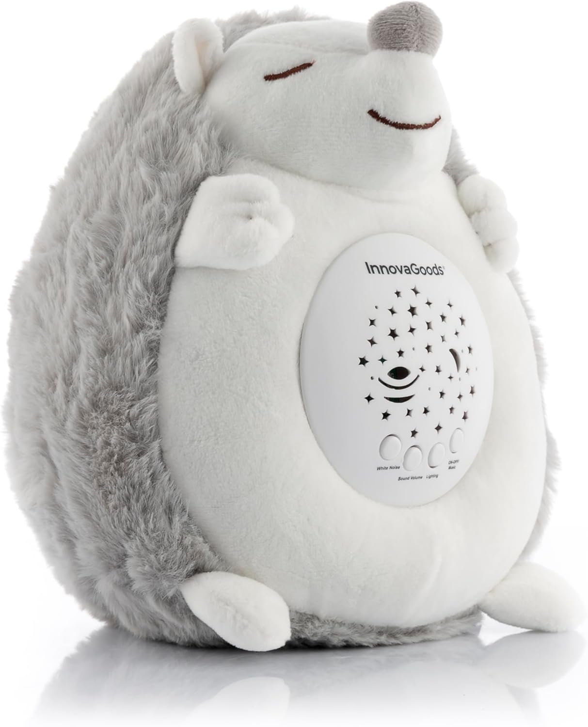 Erizo de Peluche con Ruido Blanco y Proyector de Estrellas Spikey InnovaGoods |.Luz Quitamiedos para Bebé