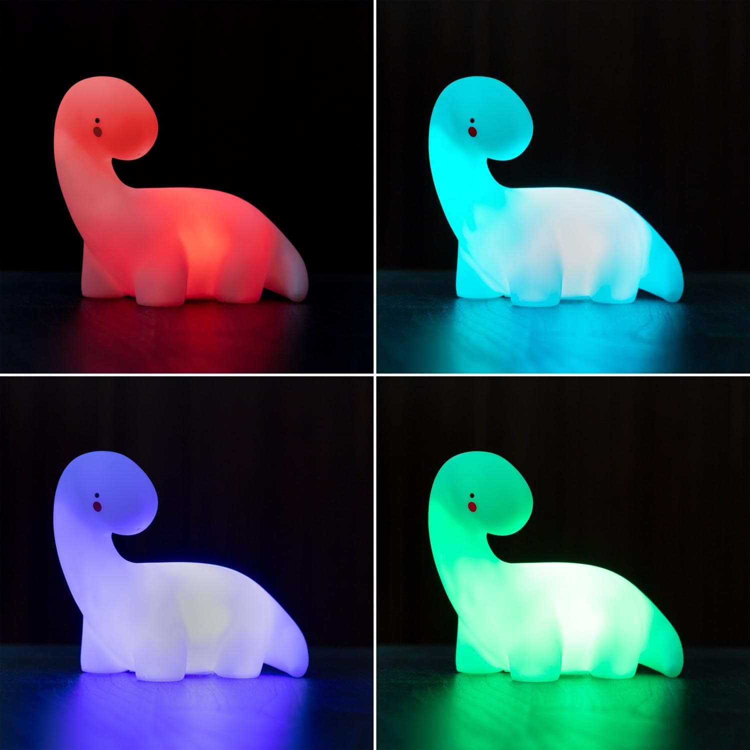 Lámpara LED Quitamiiedos Dinosaurio "Lightosaurus" InnovaGoods® – Luz Nocturna Infantil Multicolor