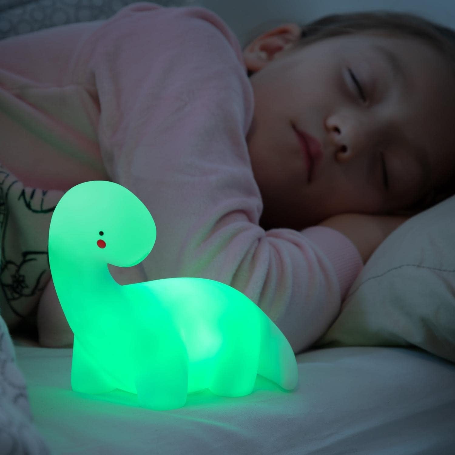 Lámpara LED Quitamiiedos Dinosaurio "Lightosaurus" InnovaGoods® – Luz Nocturna Infantil Multicolor