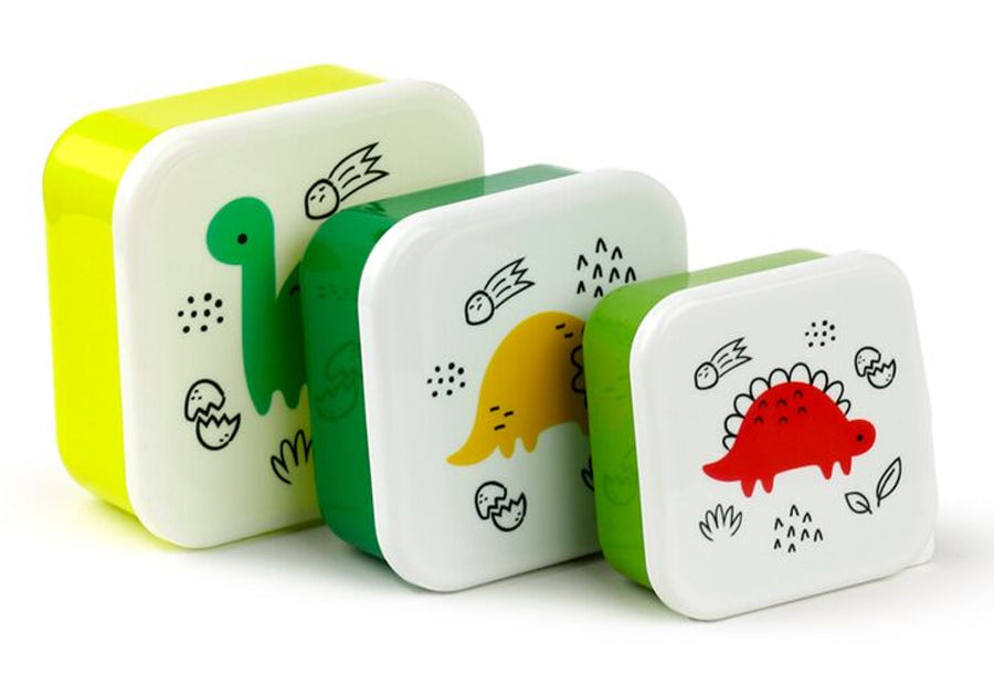 Set 3 Fiambreras Dinosaurios para Niños – Tuppers Infantiles BPA Free (S/M/L)