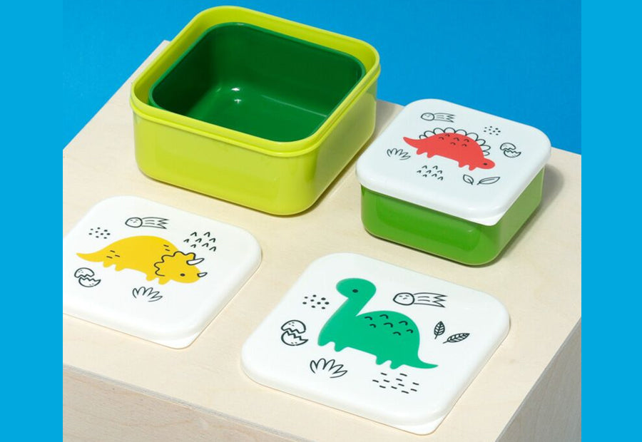 Set 3 Fiambreras Dinosaurios para Niños – Tuppers Infantiles BPA Free (S/M/L)
