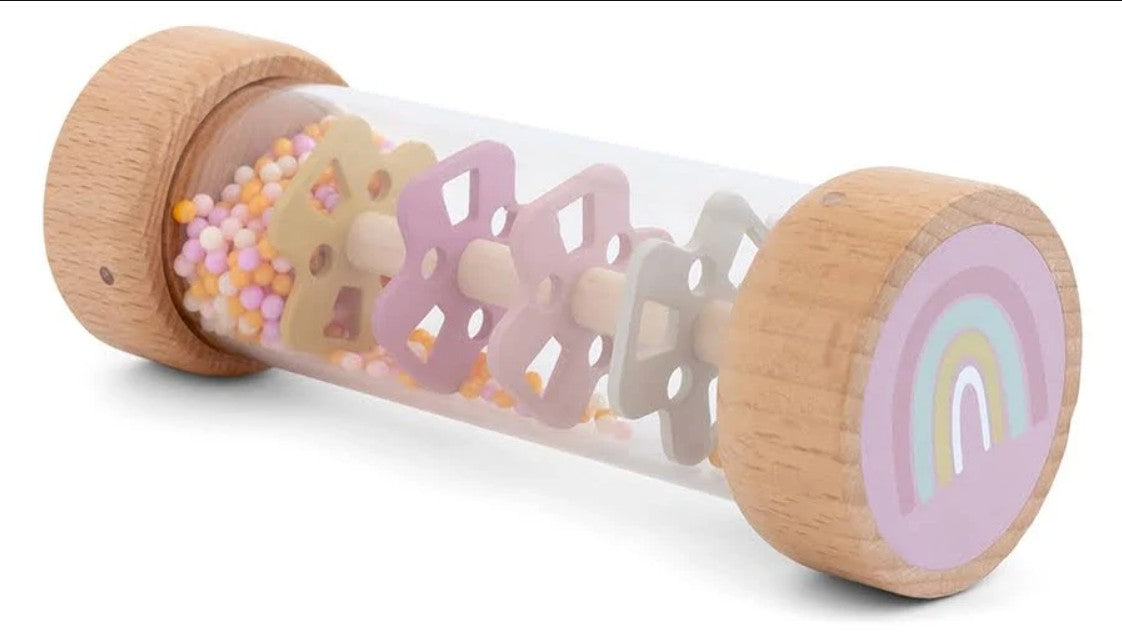 Sonajero de madera efecto lluvia – Juguete sensorial para bebés