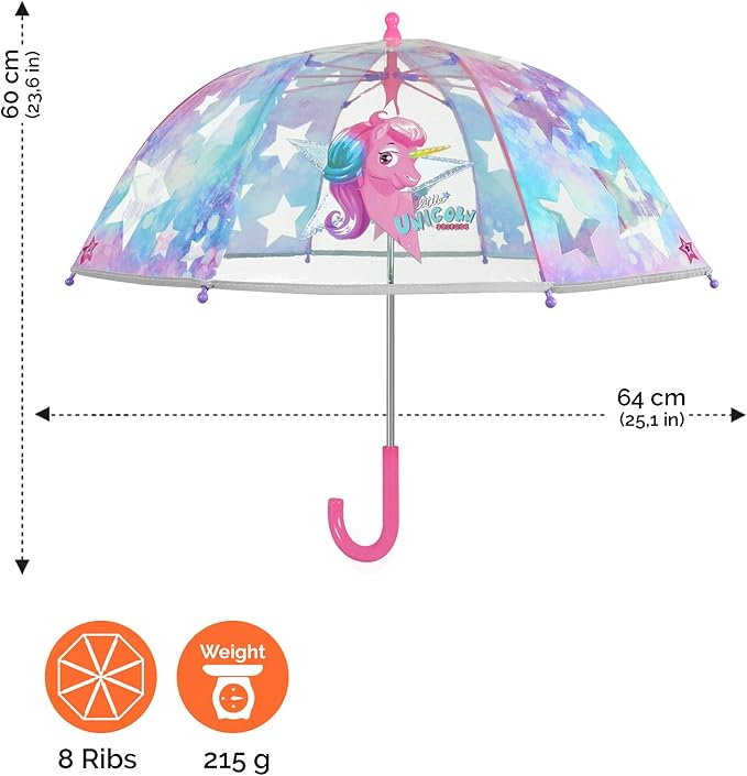 🦄 Paraguas Infantil Unicornio Mágico: ¡Que la lluvia no pare la diversión!